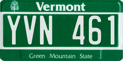 VT license plate YVN461
