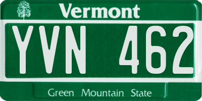 VT license plate YVN462