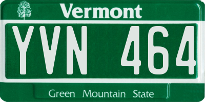 VT license plate YVN464