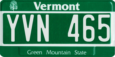 VT license plate YVN465