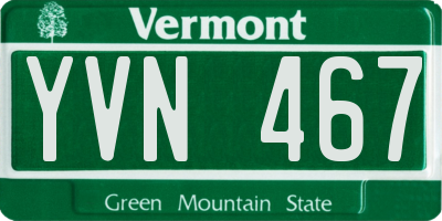 VT license plate YVN467