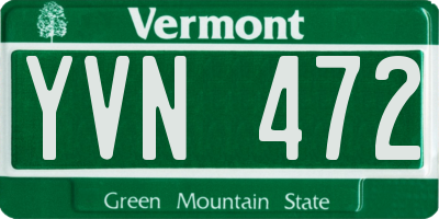VT license plate YVN472
