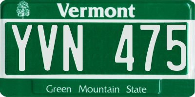 VT license plate YVN475