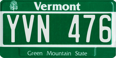 VT license plate YVN476