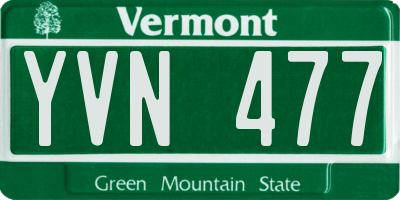 VT license plate YVN477