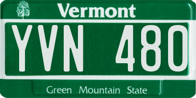 VT license plate YVN480