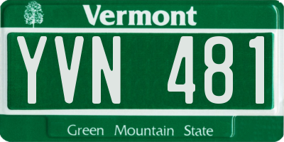 VT license plate YVN481
