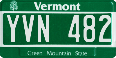 VT license plate YVN482