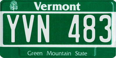 VT license plate YVN483