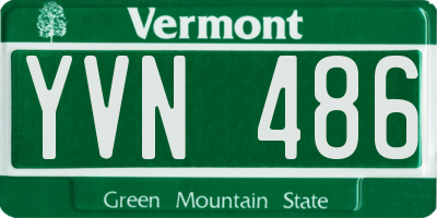 VT license plate YVN486