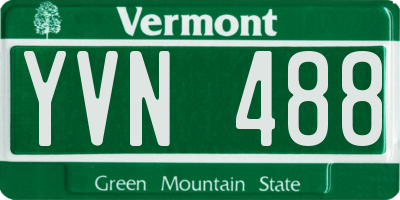VT license plate YVN488