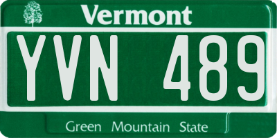VT license plate YVN489