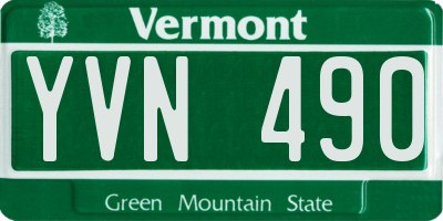 VT license plate YVN490
