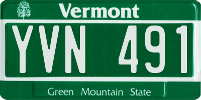 VT license plate YVN491
