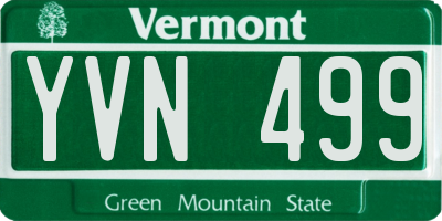 VT license plate YVN499