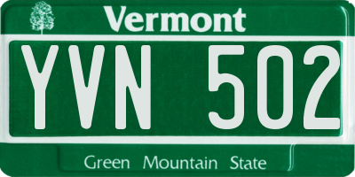 VT license plate YVN502
