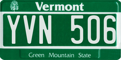 VT license plate YVN506