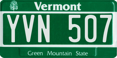 VT license plate YVN507