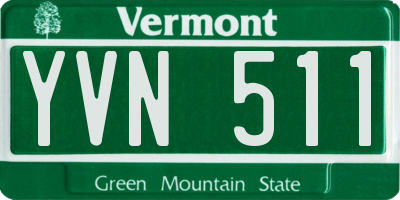 VT license plate YVN511