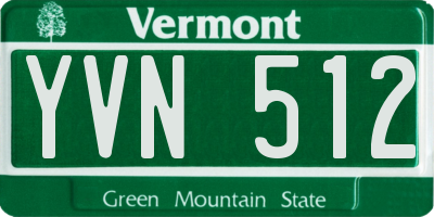 VT license plate YVN512