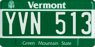 VT license plate YVN513