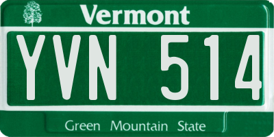 VT license plate YVN514
