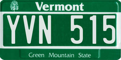 VT license plate YVN515