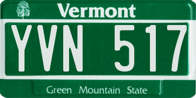 VT license plate YVN517