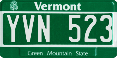 VT license plate YVN523