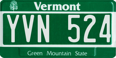 VT license plate YVN524