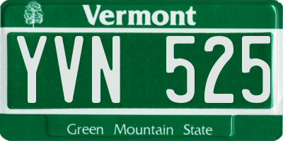 VT license plate YVN525