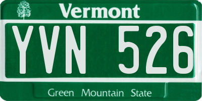 VT license plate YVN526
