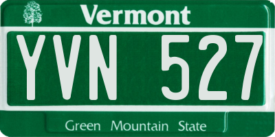VT license plate YVN527