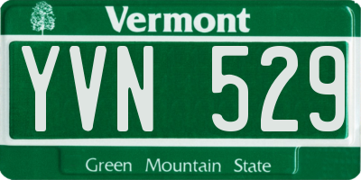 VT license plate YVN529
