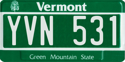 VT license plate YVN531