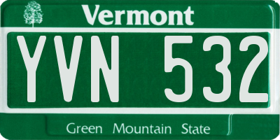 VT license plate YVN532