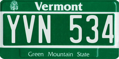 VT license plate YVN534