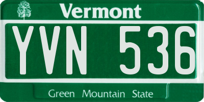 VT license plate YVN536