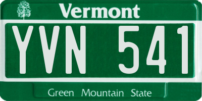 VT license plate YVN541