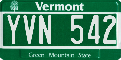VT license plate YVN542