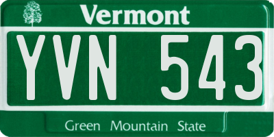 VT license plate YVN543