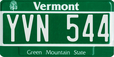 VT license plate YVN544