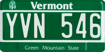 VT license plate YVN546