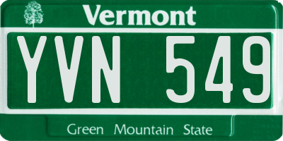 VT license plate YVN549