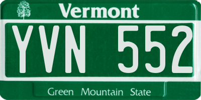 VT license plate YVN552