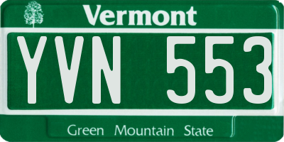 VT license plate YVN553