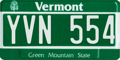 VT license plate YVN554