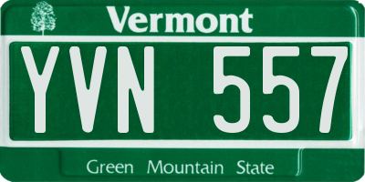 VT license plate YVN557