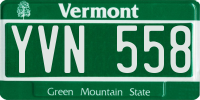 VT license plate YVN558