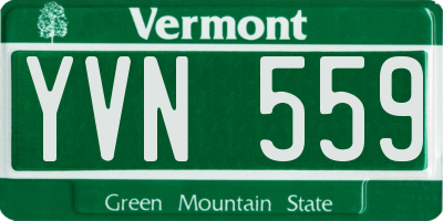 VT license plate YVN559